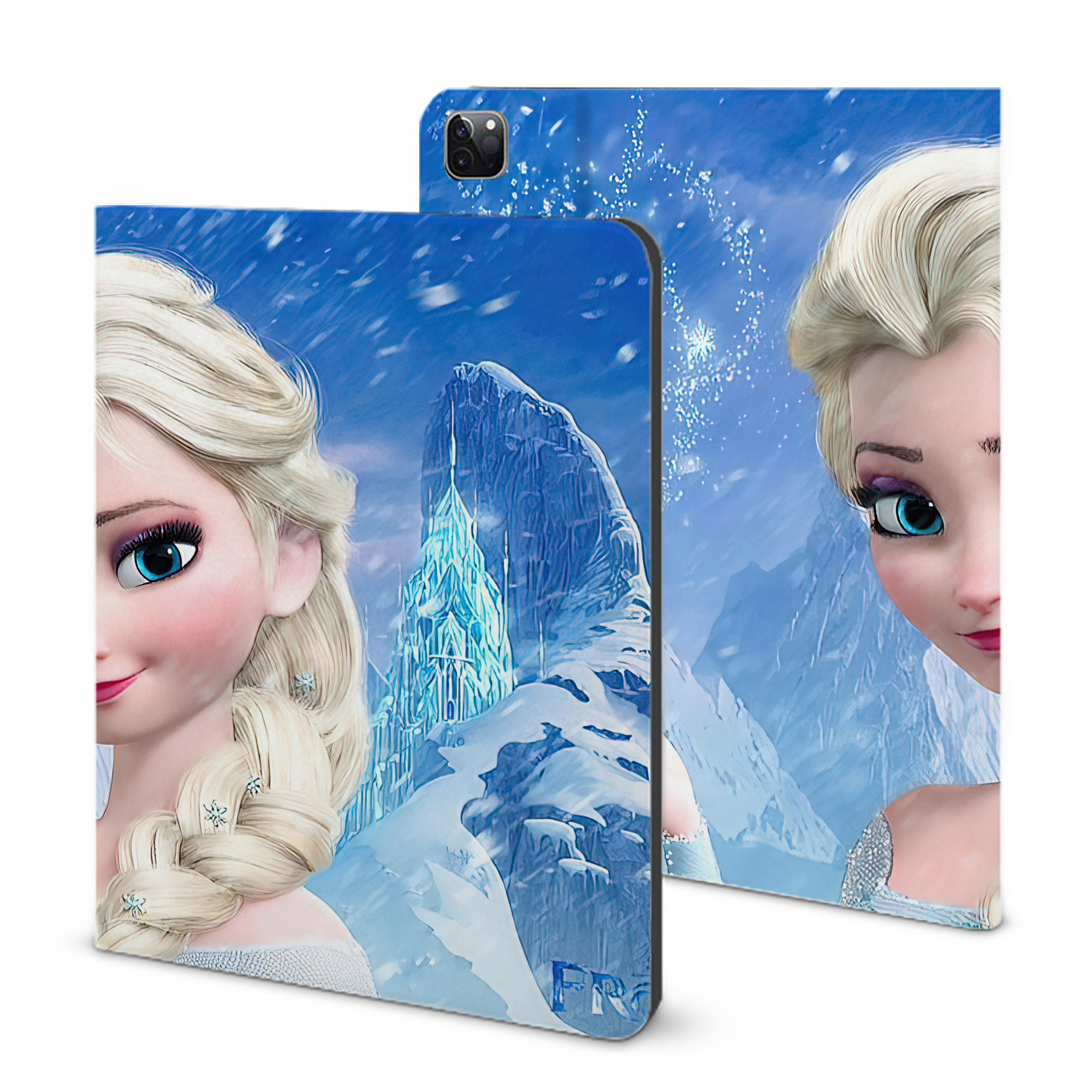 （画像用） アナと雪の女王 アンナ エルサ Frozen Anna Elsa IPad ケース ブック型 PUレザー TPU 耐衝撃 軽量 薄型 ペン収納なし 全面保護 IPad 各モデル対応